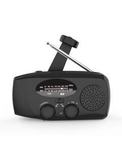 Nödradio med vev, solcell, powerbank, FM, AM, lykta