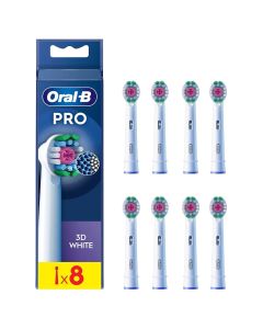Oral-B Pro 3D White tandborsthuvuden, 8 stycken