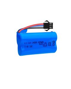 14500 batteripaket 7,4V 650mAh 15C till RC-leksaker - SM-3P kontakt