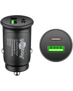 Goobay dubbel USB PD-biladdare 30 W (1 x USB-C/1 x USB-A)