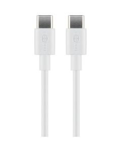 USB-C 2.0 till USB-C laddnings- och datakabel, vit, 2m