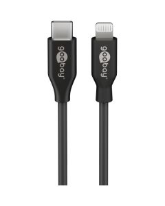 USB-C 2.0 till Lightning-laddnings- och datakabel, MFI, svart, 0,5 m