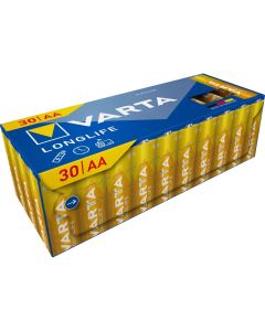 Varta Longlife AA/LR06 alkaliska batterier – 30 stycken