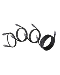 Intenso® USB-C till USB-C laddnings- och datakabel 60 W, textil, svart – blandpaket med 4 stycken (0,5 m/1 m/1 m/2 m)