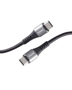 Intenso® USB-C till USB-C laddnings- och datakabel 240 W, textil, svart, 2 m