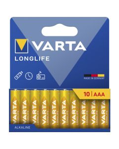 Varta LongLife Power AAA/LR03 alkaliska batterier – 10 stycken