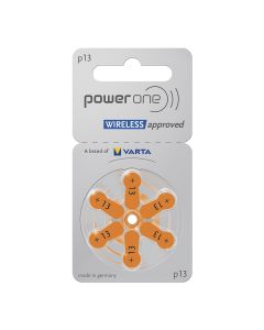 PowerOne P13 PR48 godkända batterier för hörapparater – 6 stycken