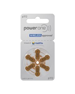 PowerOne P312 PR41 Wireless-godkända hörapparatbatterier – 6 stycken
