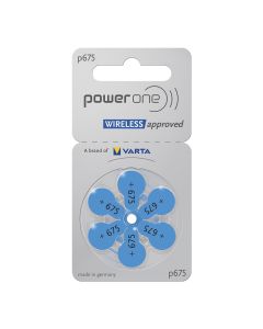 PowerOne P675 PR44 Wireless-godkända hörapparatbatterier – 6 stycken