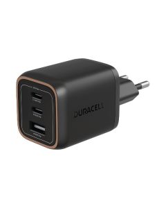 Duracell USB-C PD GaN-multiport-snabbladdare 65 W (2xUSB-C/1xUSB-A), svart