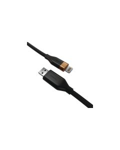 Duracell USB-A 2.0 till Lightning-laddnings- och datakabel, 12 W, MFI, textil, svart, 1 m