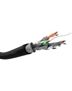 Goobay CAT 7 nätverkskabel för utomhusbruk S/FTP (PiMF), svart – 100 m