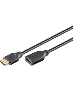Goobay höghastighets-HDMI-förlängningskabel med Ethernet, 4K/60 Hz – 1 m