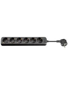 Goobay 6-uttagslist med 5 m kabel, svart