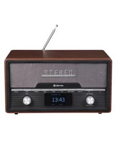 Denver MDA-525DW DAB+-radio med FM, USB och Bluetooth, mörkt trä