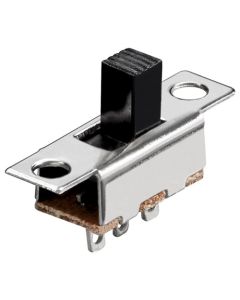 Slide switch - 1x UM, 3 Pins, silver/brass