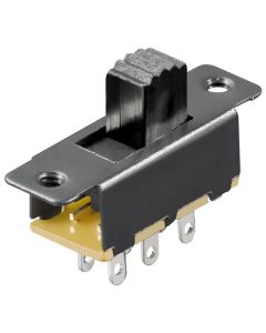 Slide switch - 2x UM, 6 Pins, svart