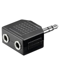 Ljudadapter 3,5 mm hane (3-pin, stereo) till 2x 3,5 mm hona (3-pin, stereo)