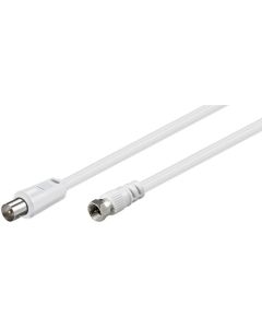 SAT/Antennkabel, vit, 1,5 m - F-hane -koxialhane