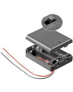 Batterihållare till 3 x AA / R06, boks (med kabelanslutning) - Seriellt förbundna