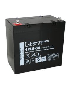 Q-Batteries 12LS-55 / 12V - 55Ah 10-års AGM batteri