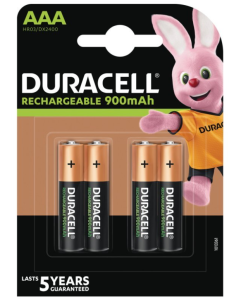 Duracell AAA/HR3/R03 900 mAh Uppladdningsbara Batterier (4 st.)