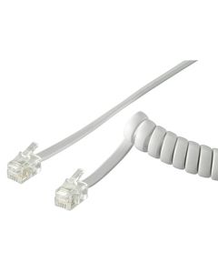 Telefonrør kabel spiral 2x RJ10 (4P4C) 2m