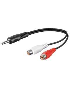 3,5 mm 2x RCA adapterkabel 0,2 m