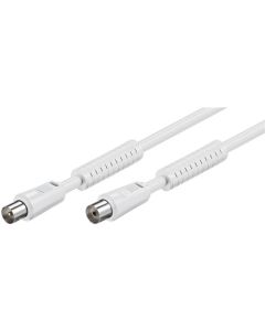 Antennkabel, ferrit, vit, 1,5 m