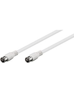 SAT-kabel, F-kontakt - snabbanslutning, vit, 2,5 m