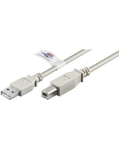 USB 2,0 Hi-Speed-kabel, grå, 2 m,