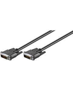 DVI-D FullHD-kabel Enkel link, svart, 2 m