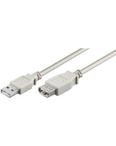 USB 2,0 Hi-Speed-förlängningssladd, grå, 1,8 m