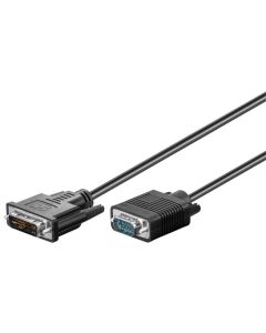 DVI-I/VGA FullHD-kabel, svart, 1 m