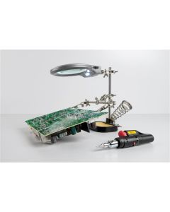 Tredje hand - lödhjälp med förstoringsglas och hållare