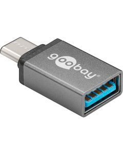 USB-C adapter - USB 3,0 A port, grå,