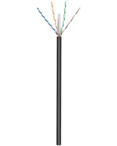 CAT 6 nätverkskabel, U/UTP, svart, 100 m kabelrulle