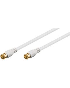 SAT-kabel, F-kontakt - snabbanslutning vit, 2,5 m
