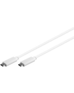 USB-C 3.1 till USB-C laddnings- och datakabel, vit, 0,5m