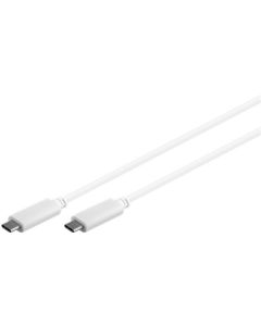 USB-C 3.1 till USB-C laddnings- och datakabel, vit, 1m