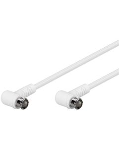 SAT-kabel vinkel, F-kontakt - snabbanslutning, vit, 1,5 m