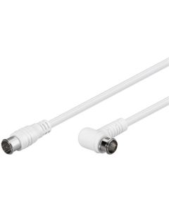 SAT-kabel vinkel, F-kontakt - snabbanslutning, vit, 2,5 m