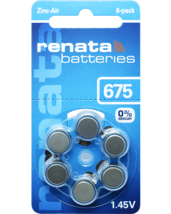 Renata ZA675 (6 st.) Batterier till hörapparat- 0% kvicksilver