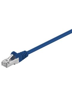 CAT 5e patchkabel, SF/UTP, blå, 0,5 m