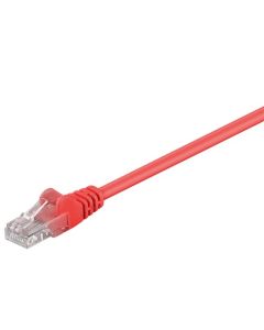 CAT 5e patchkabel, U/UTP, röd, 0,25 m