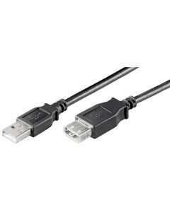 USB 2,0 Hi-Speed förlängningssladd, svart, 0,3 m,