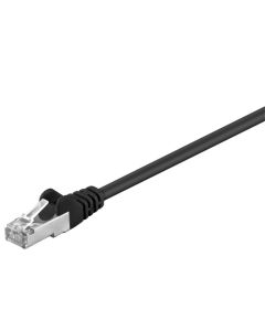 CAT 5e patchkabel, SF/UTP, svart, 2 m