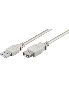 USB 2,0 Hi-Speed-förlängningssladd, grå, 3 m
