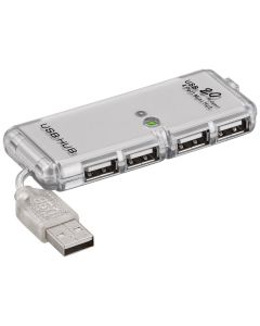 4-ports-USB 2,0 Hi Speed HUB, grå,