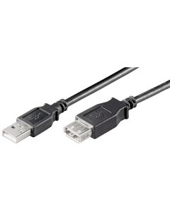 USB 2,0 Hi-Speed förlängningssladd, svart, 5 m,